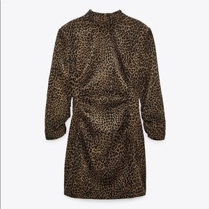Zara corduroy animal print dress size Medium NWT